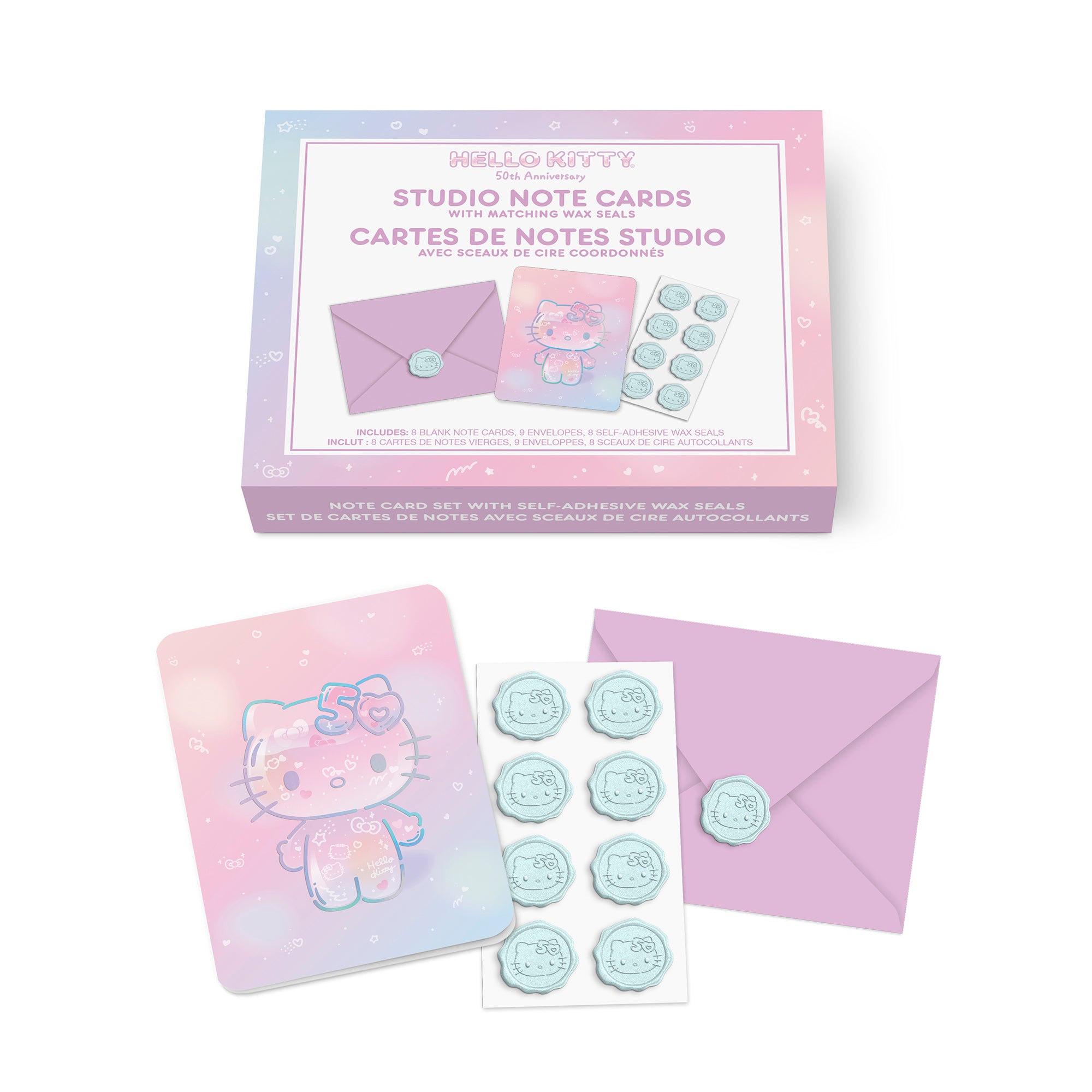 Hello Kitty x Studio Oh! 50th Anniversary 25-Pc Note Cards & Wax Seals Set - 图片 2