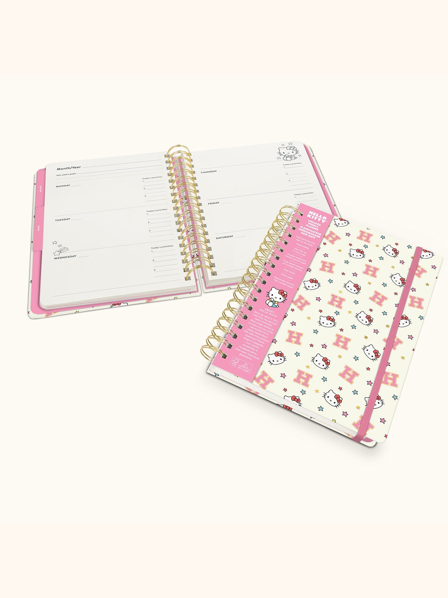 Hello Kitty x Studio Oh! College Letters Tri-Tab Planner - 图片 2