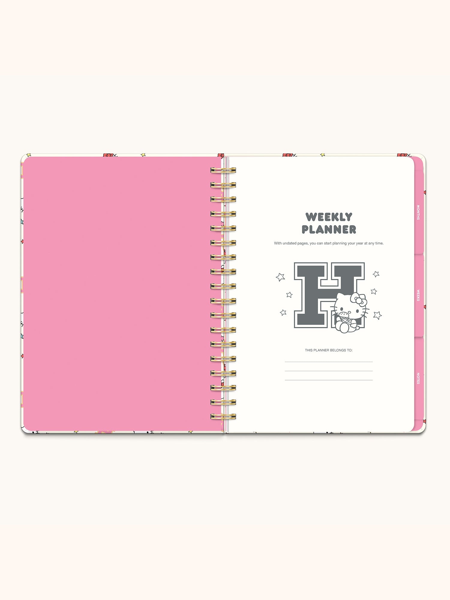 Hello Kitty x Studio Oh! College Letters Tri-Tab Planner - 图片 4