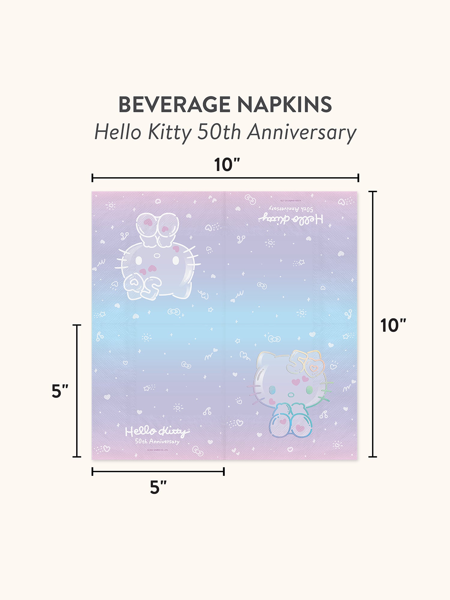 Hello Kitty x Studio Oh! 50th Anniversary Beverage Napkins - 图片 3