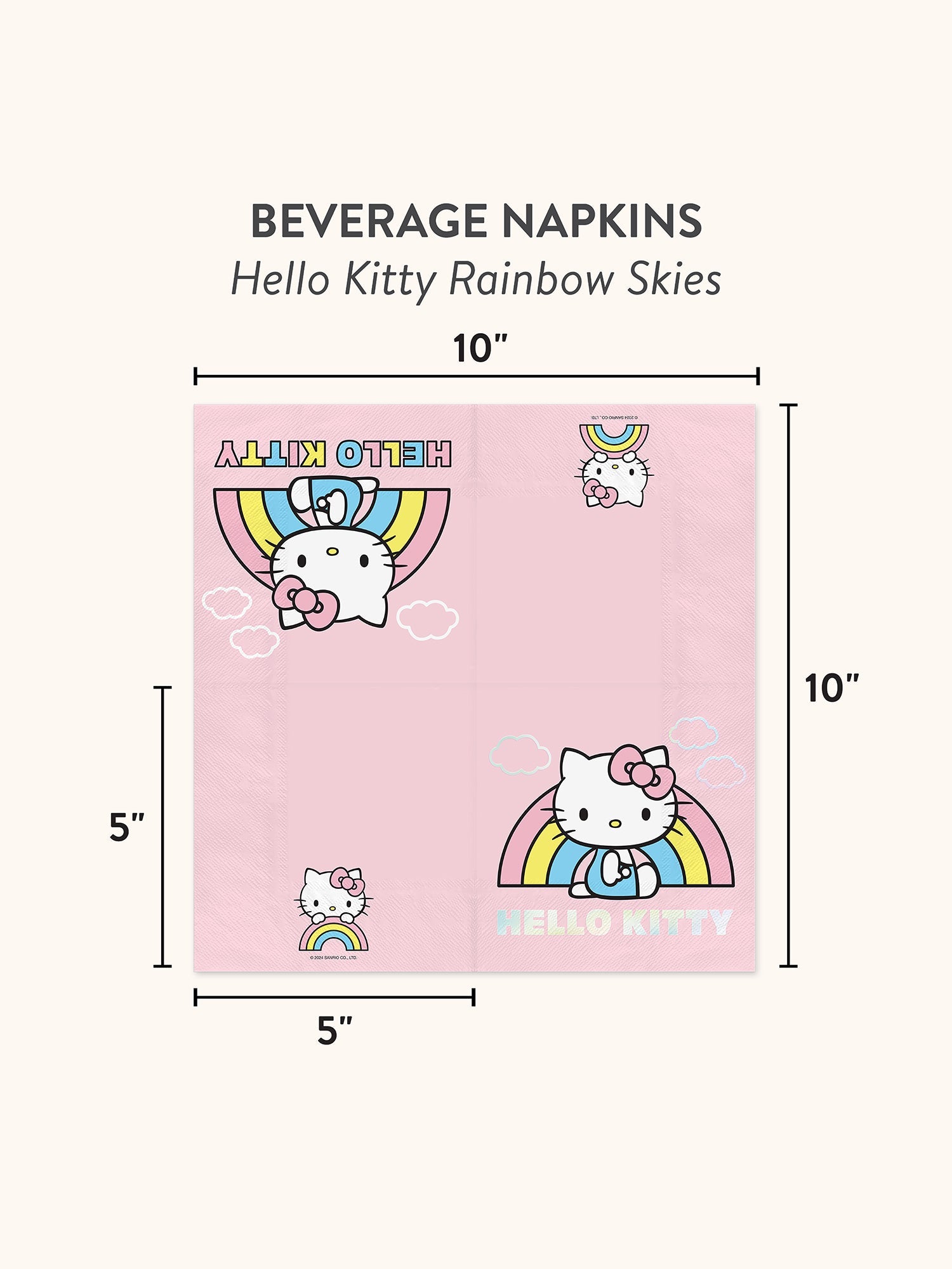 Hello Kitty x Studio Oh! Rainbow Skies Beverage Napkins - 图片 3