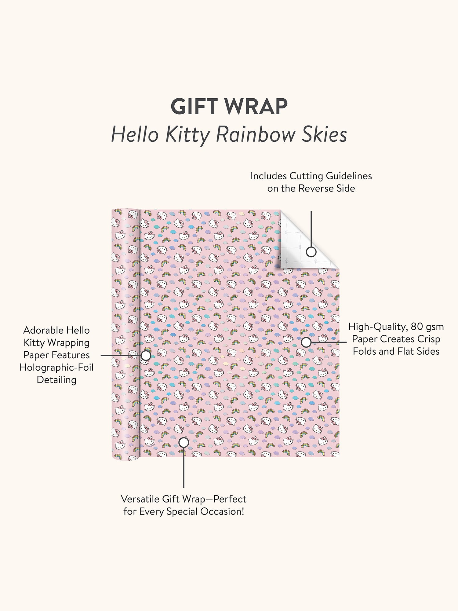 Hello Kitty x Studio Oh! Rainbow Skies Gift Wrap - 图片 5