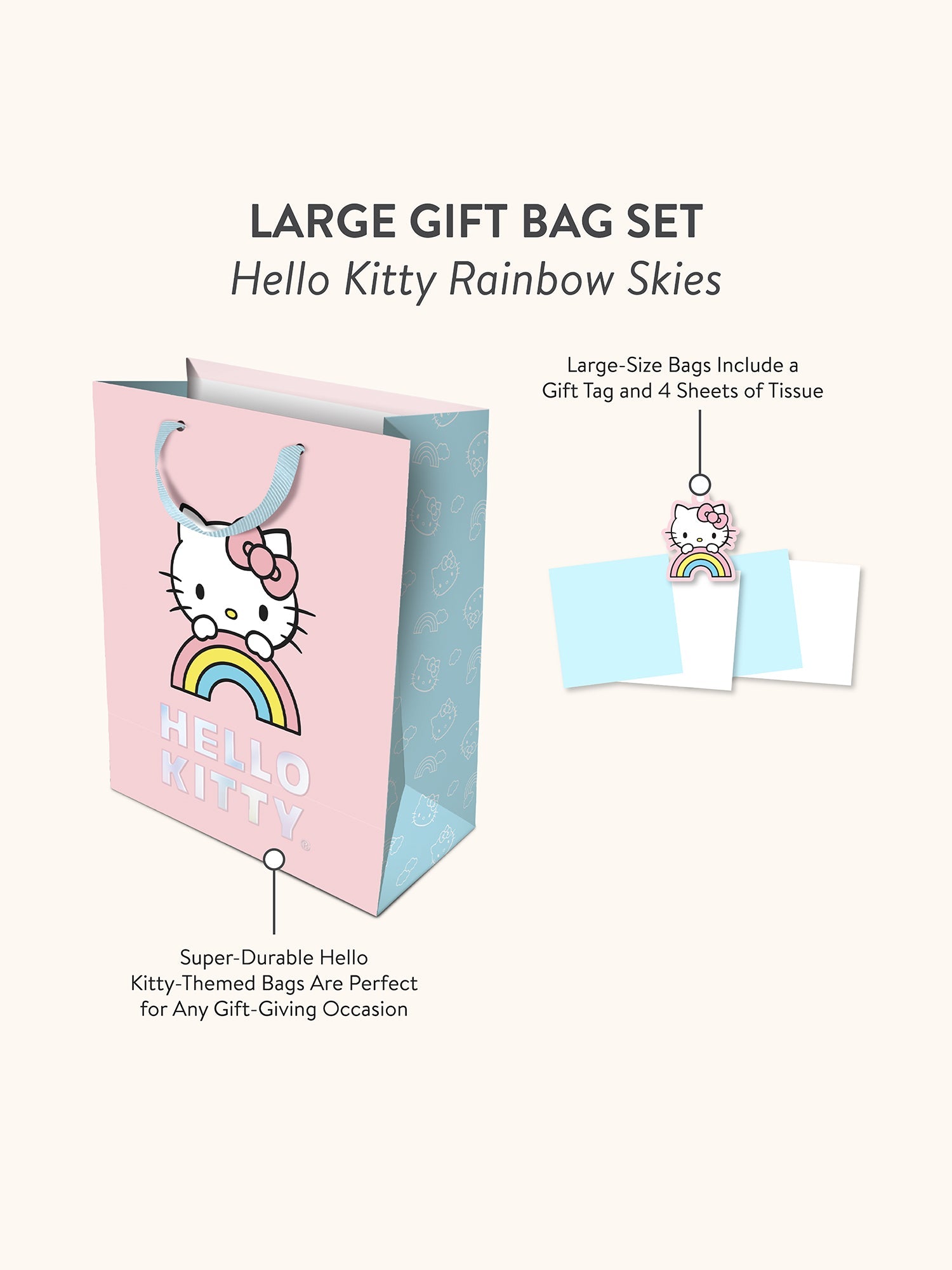 Hello Kitty x Studio Oh! Rainbow Skies Gift Bag Set (Large) - 图片 3
