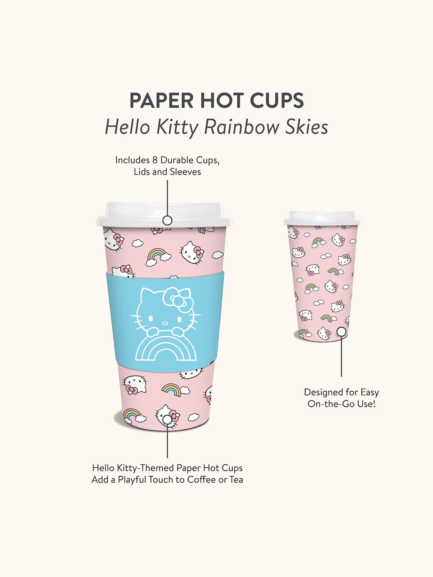 Hello Kitty x Studio Oh! Rainbow Skies Paper Hot Cups - 图片 6