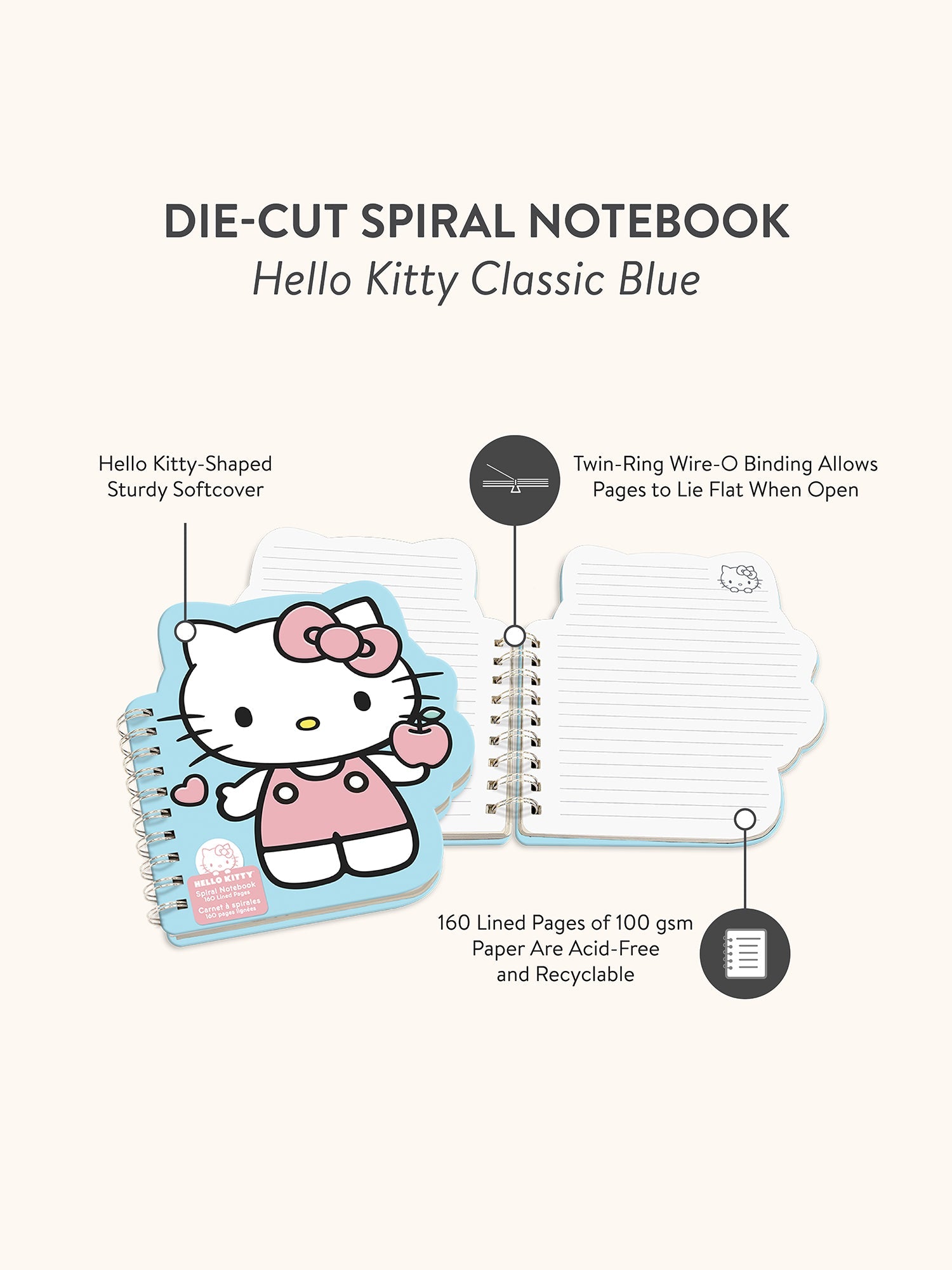Hello Kitty x Studio Oh! Classic Blue Die-Cut Notebook - 图片 6