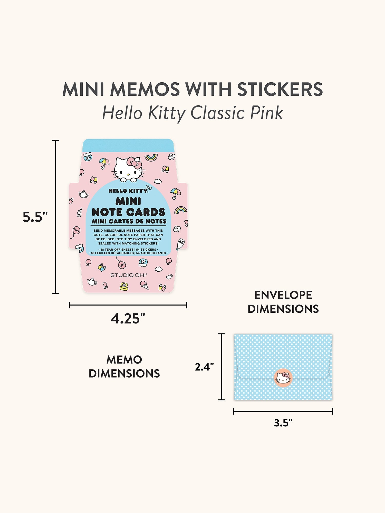 Hello Kitty x Studio Oh! Classic Pink Mini Memo with Stickers - 图片 6