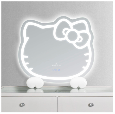 Hello Kitty x Impressions Vanity RGB Wall Mirror 2.0 W/ Bluetooth Speakers and Specialty Base - 图片 4