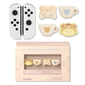 Hello Kitty and Friends Latte Bear Nintendo Switch Grip Caps (Cinnamoroll + Pompompurin)