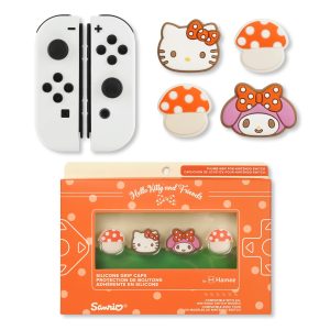 Hello Kitty and Friends Mushroom Nintendo Switch Grip Caps (Hello Kitty + My Melody)