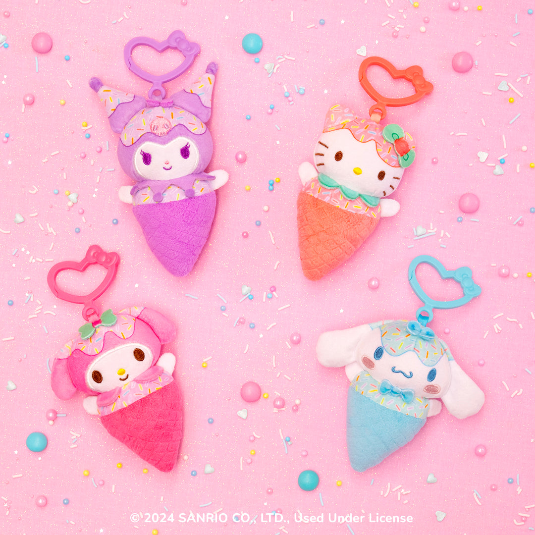 Hello Kitty and Friends 4-pc Ice Cream Plush Mascot Keychain Set - 图片 2