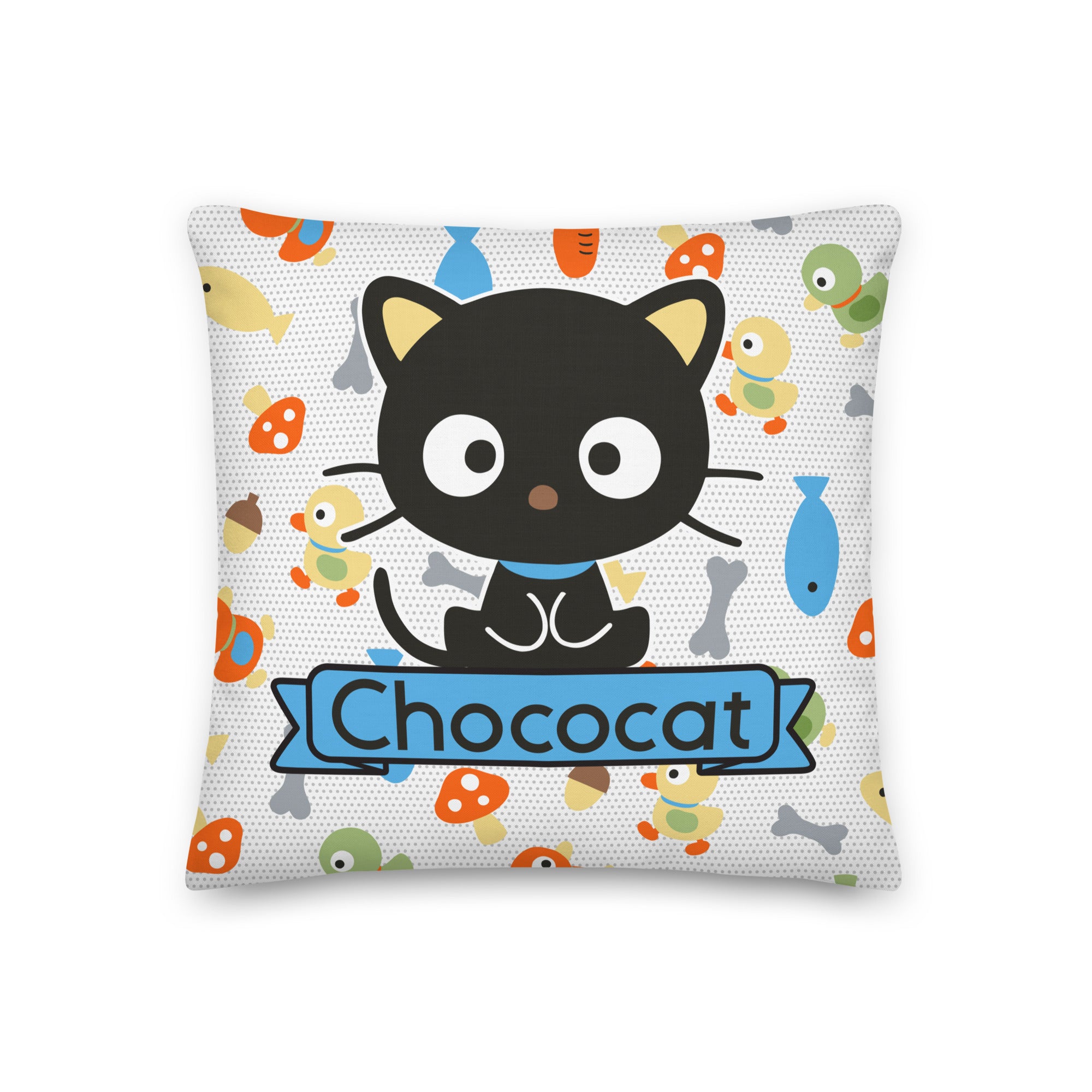Chococat Fish & Acorns 18" Square Pillow