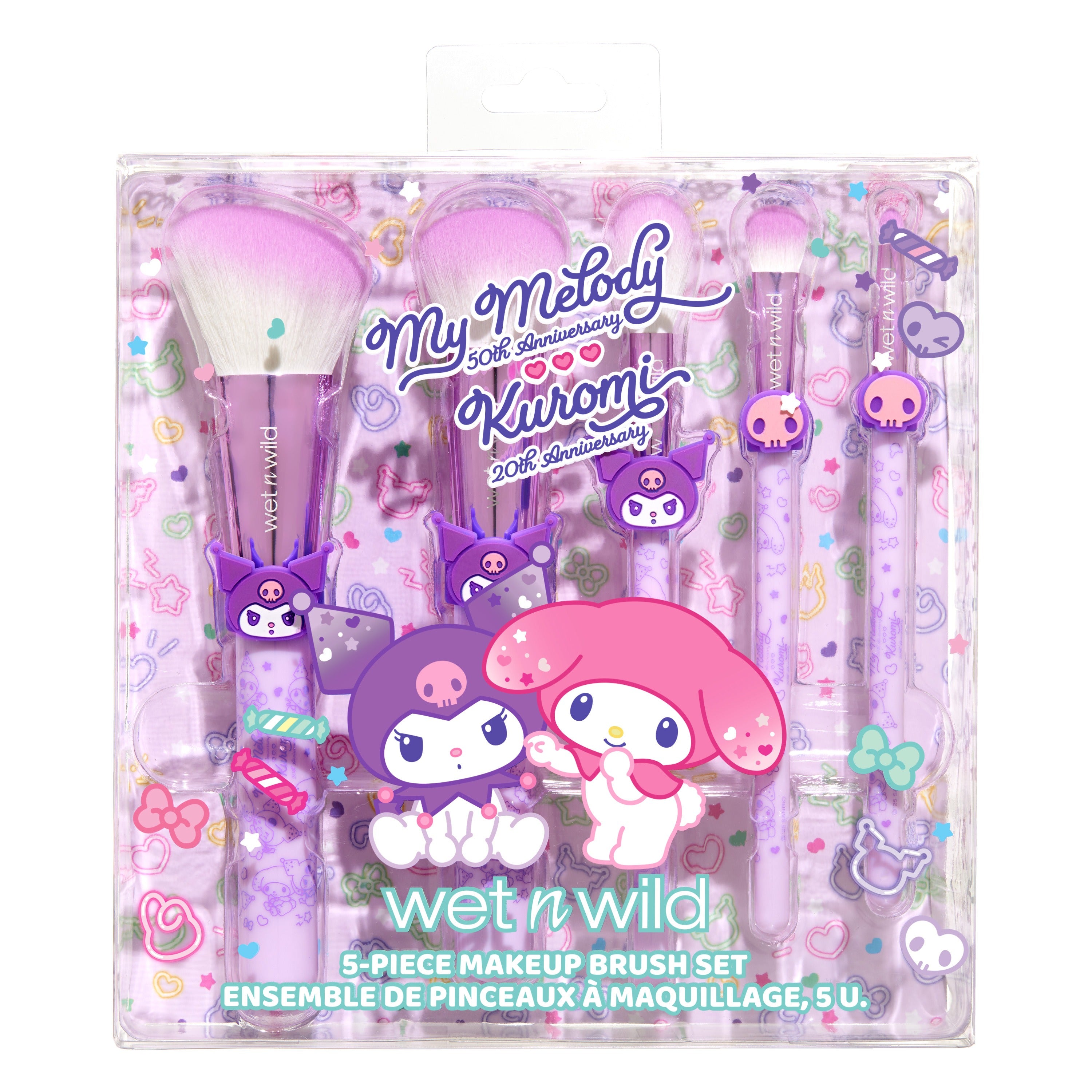 My Melody & Kuromi x Wet n Wild 5-Piece Makeup Brush Set (Kuromi)