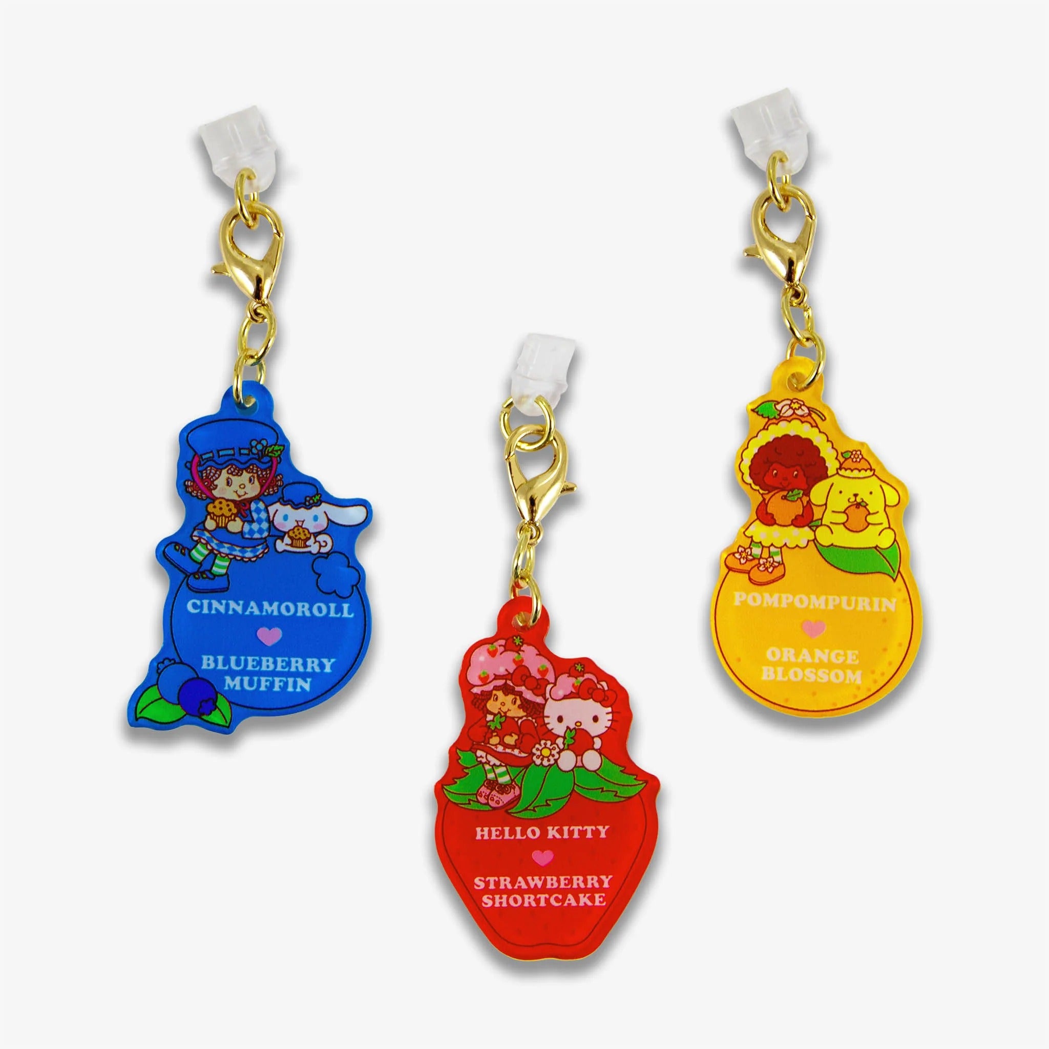 Hello Kitty and Friends x Sonix Strawberry Shortcake Charging Port 3-Pc Charms Set (Apple, Blueberry, Orange)