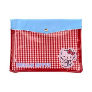 Hello Kitty Gingham Flat Pouch