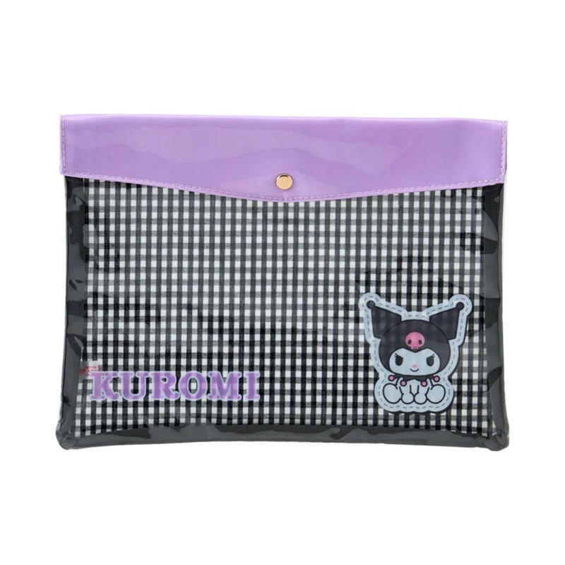Kuromi Gingham Flat Pouch
