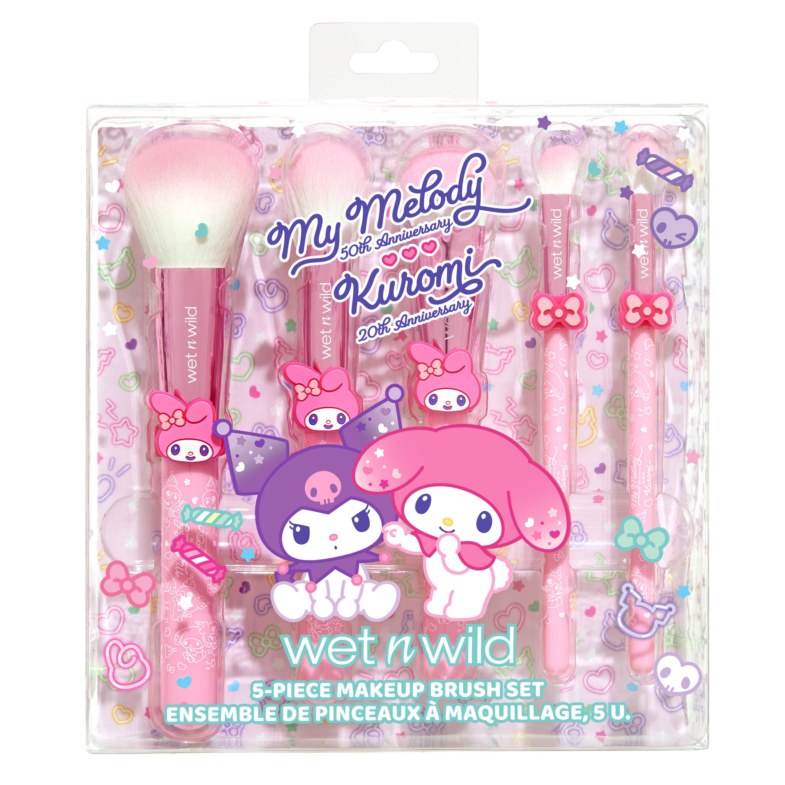 My Melody & Kuromi x Wet n Wild 5-Piece Makeup Brush Set (My Melody)