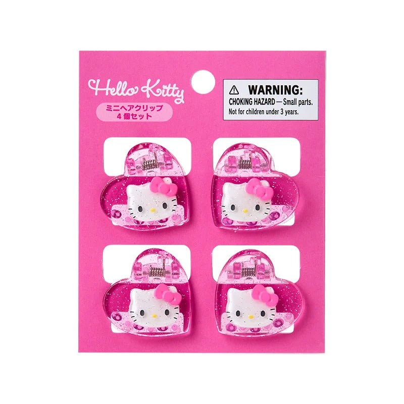 Hello Kitty 4-pc Mini Glitter Hair Clip Set (Pink) - 图片 2