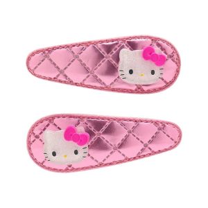 Hello Kitty 2-pc Quilted Hair Clip Set (Pink)