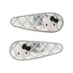Hello Kitty 2-pc Quilted Hair Clip Set (Silver)