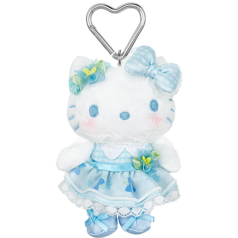 Hello Kitty Blue Plush Mascot Keychain (50th Anniv. Floral Series)