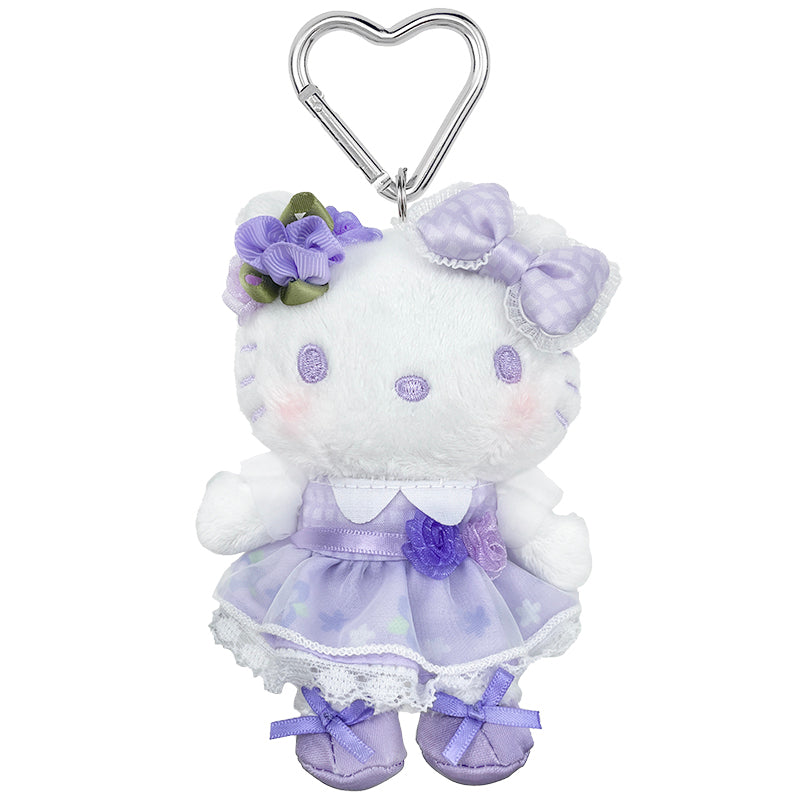 Hello Kitty Purple Plush Mascot Keychain (50th Anniv. Floral Series)