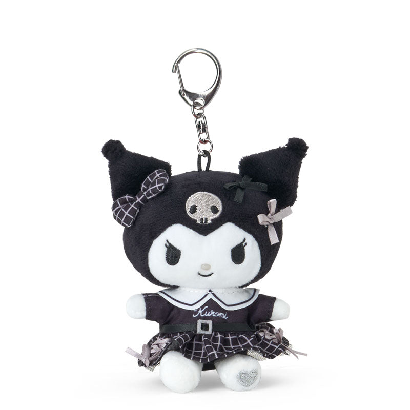 Kuromi Plush Mascot Keychain (Silver Houndstooth Series)