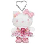 Hello Kitty Pink Plush Mascot Keychain (50th Anniv. Floral Series)