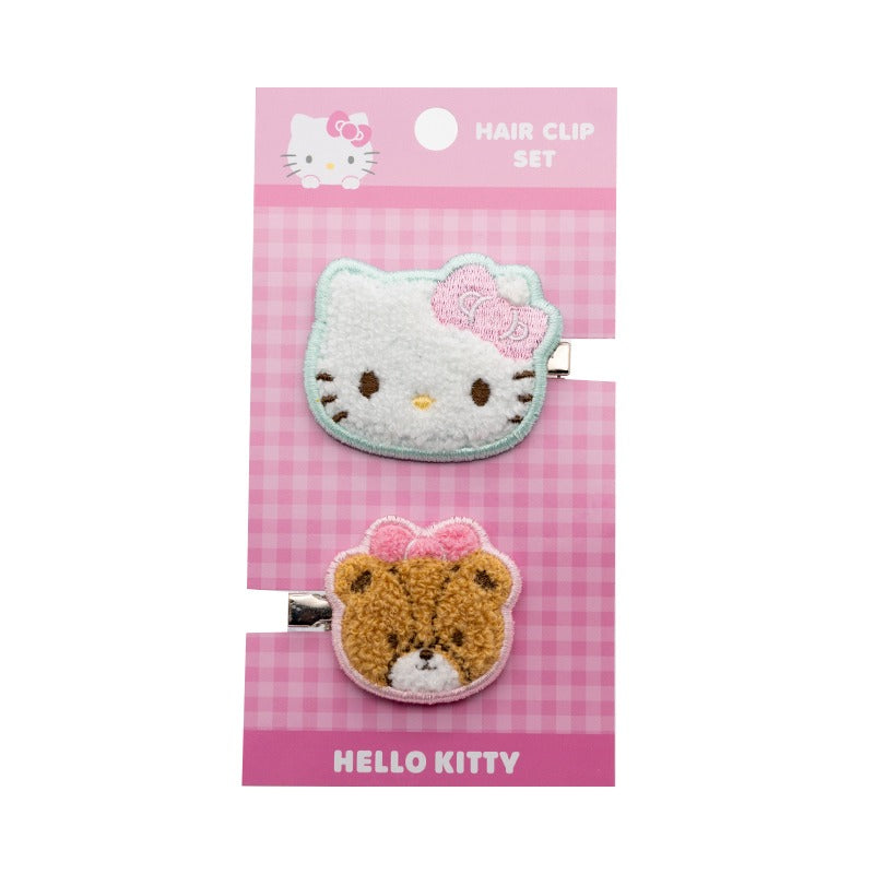 Hello Kitty 2-pc Chenille Hair Clips - 图片 2