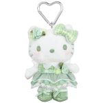 Hello Kitty Green Plush Mascot Keychain (50th Anniv. Floral Series)