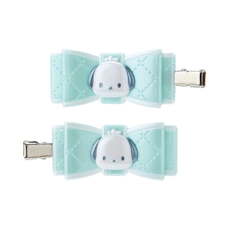 Pochacco 2-Piece Hair Clip Set (Quilted Ribbon)
