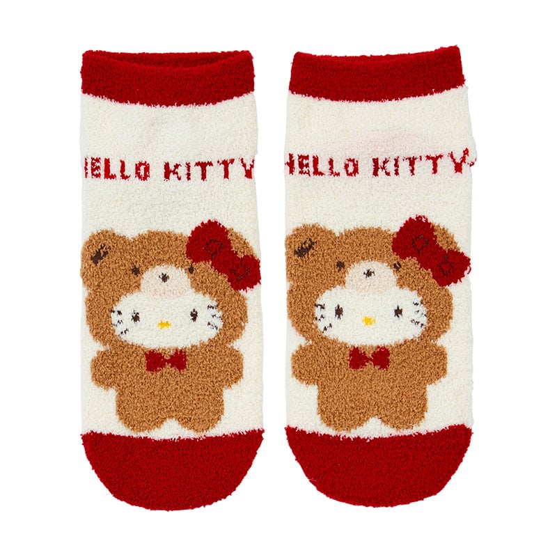 Hello Kitty Teddy Bear Cozy Ankle Socks (Red)