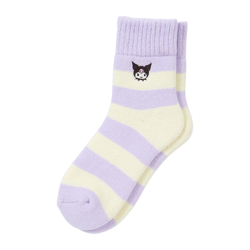 Kuromi Cozy Cuff Striped Lounge Socks