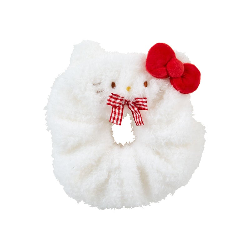 Hello Kitty Cozy Plush Scrunchie (Gingham Bow)