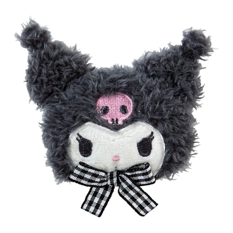 Kuromi Plush Hair Clip (Gingham Bow)
