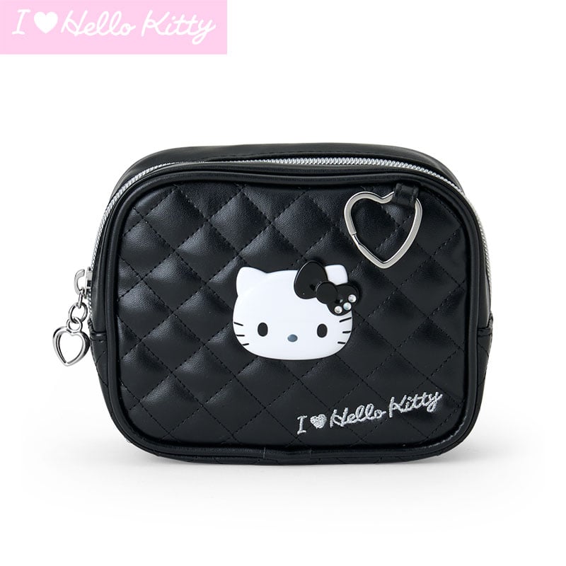 Hello Kitty Black Quilted Zipper Pouch (I Love Hello Kitty Series)