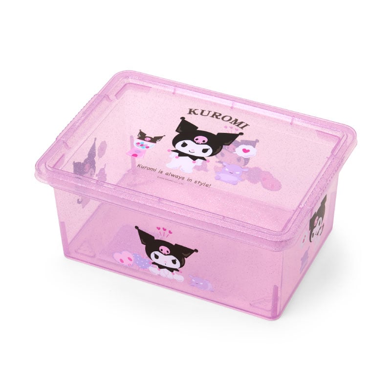 Kuromi Clear Glitter Storage Bin (S)