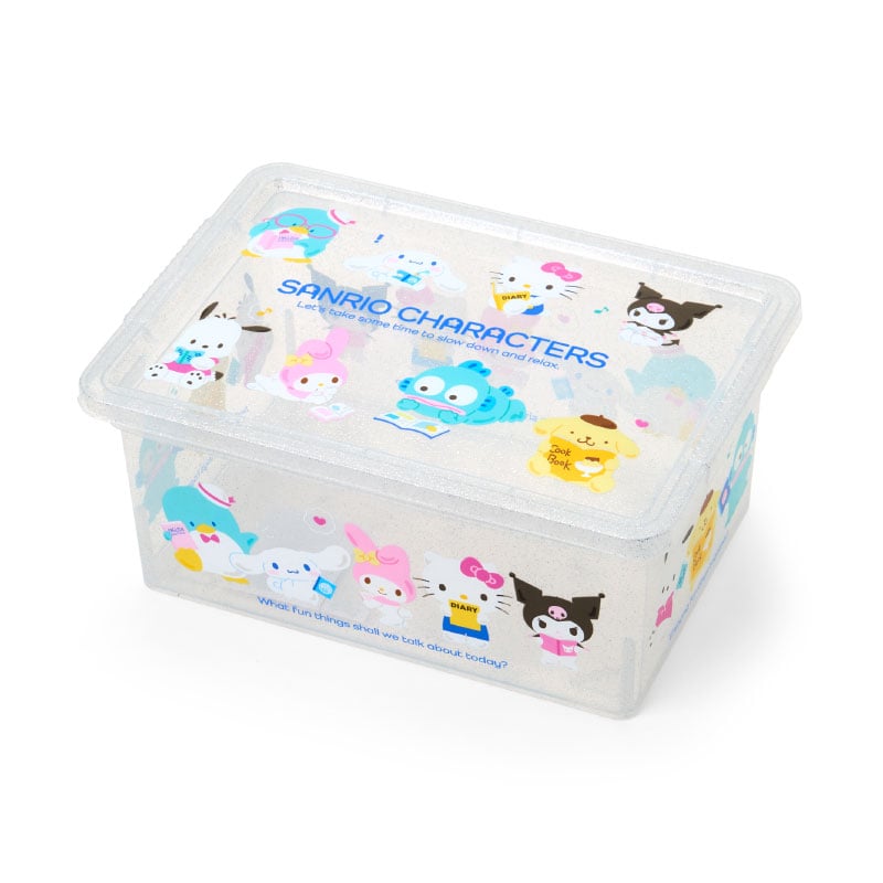 Sanrio Characters Clear Glitter Storage Bin (S)