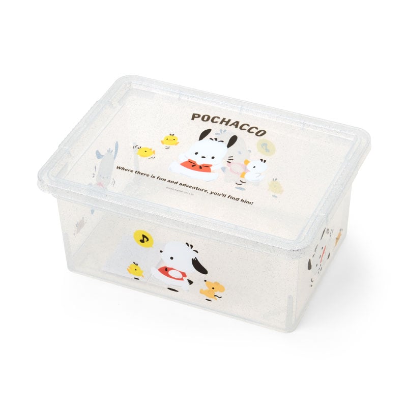 Pochacco Clear Glitter Storage Bin (S)