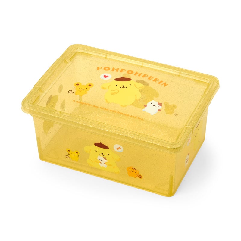 Pompompurin Clear Glitter Storage Bin (S)