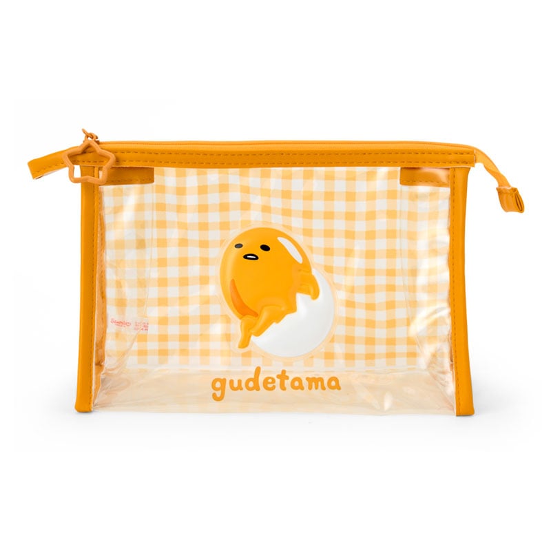 Gudetama Clear Gingham Zipper Pouch