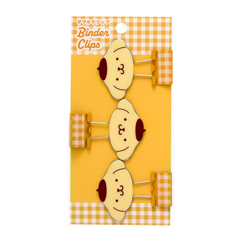Pompompurin Gingham Binder Clips (Set of 3)
