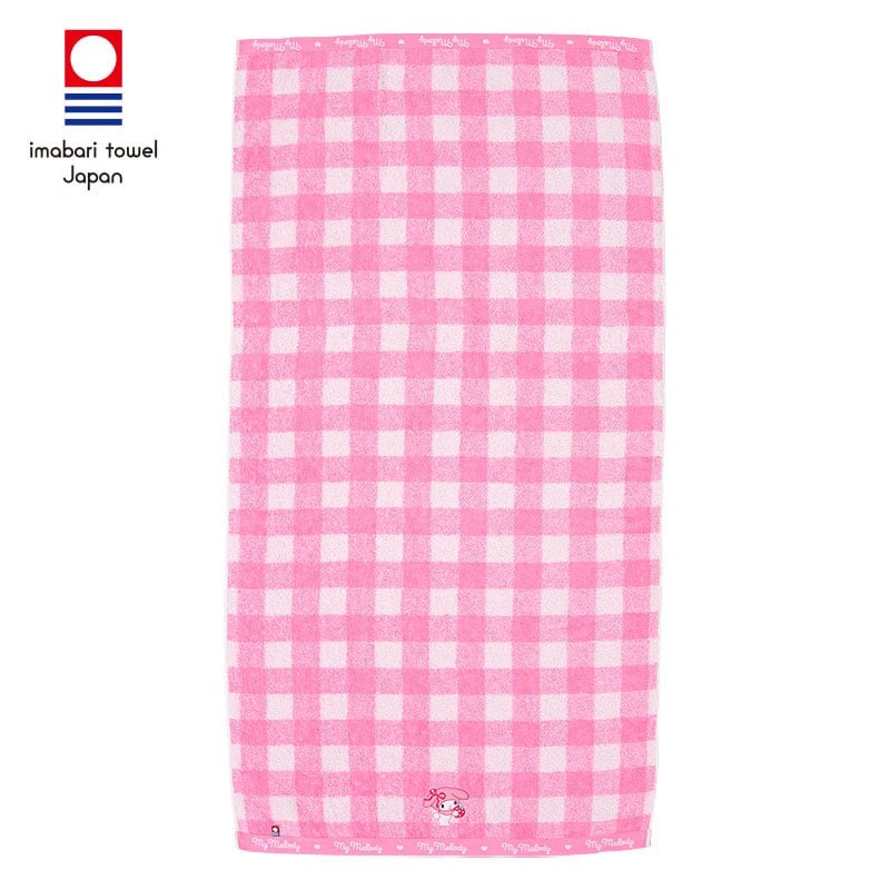 My Melody Gingham Imabari Bath Towel